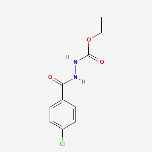 molecular formula C10H11ClN2O3 B10906404 Ethyl 2-(4-chlorobenzoyl)hydrazinecarboxylate 