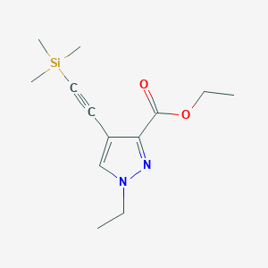 molecular formula C13H20N2O2Si B10906510 Ethyl 1-ethyl-4-[(trimethylsilyl)ethynyl]-1H-pyrazole-3-carboxylate 