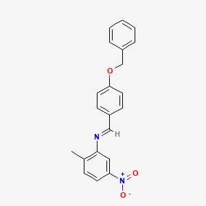 molecular formula C21H18N2O3 B10906521 n-{(e)-[4-(Benzyloxy)phenyl]methylene}-2-methyl-5-nitroaniline CAS No. 70627-43-9