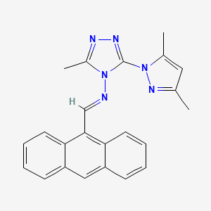 molecular formula C23H20N6 B10906522 N-[(E)-anthracen-9-ylmethylidene]-3-(3,5-dimethyl-1H-pyrazol-1-yl)-5-methyl-4H-1,2,4-triazol-4-amine 
