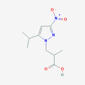 molecular formula C10H15N3O4 B10906529 2-methyl-3-[3-nitro-5-(propan-2-yl)-1H-pyrazol-1-yl]propanoic acid 