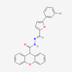 molecular formula C25H17BrN2O3 B10906556 N'-{(E)-[5-(3-bromophenyl)furan-2-yl]methylidene}-9H-xanthene-9-carbohydrazide 
