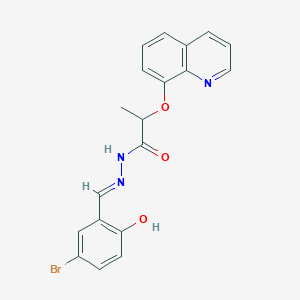 molecular formula C19H16BrN3O3 B10906603 N'-[(E)-(5-bromo-2-hydroxyphenyl)methylidene]-2-(quinolin-8-yloxy)propanehydrazide 