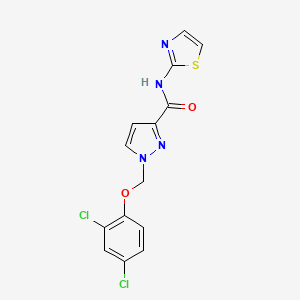 molecular formula C14H10Cl2N4O2S B10906641 1-[(2,4-dichlorophenoxy)methyl]-N-(1,3-thiazol-2-yl)-1H-pyrazole-3-carboxamide 