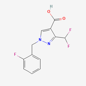 molecular formula C12H9F3N2O2 B10906666 3-(Difluoromethyl)-1-(2-fluorobenzyl)-1H-pyrazole-4-carboxylic acid 