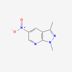 molecular formula C8H8N4O2 B10906672 1,3-dimethyl-5-nitro-1H-pyrazolo[3,4-b]pyridine 