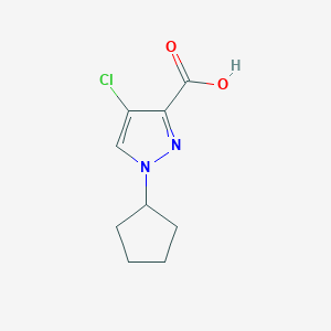 molecular formula C9H11ClN2O2 B10906692 4-Chloro-1-cyclopentyl-1H-pyrazole-3-carboxylic acid 