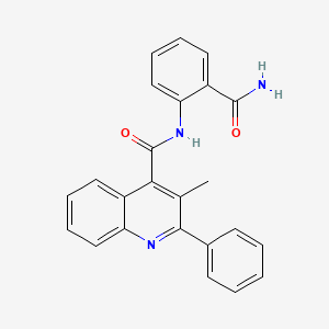 molecular formula C24H19N3O2 B10906693 N-(2-carbamoylphenyl)-3-methyl-2-phenylquinoline-4-carboxamide 