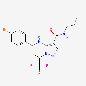 molecular formula C17H18BrF3N4O B10906700 5-(4-bromophenyl)-N-propyl-7-(trifluoromethyl)-4,5,6,7-tetrahydropyrazolo[1,5-a]pyrimidine-3-carboxamide 