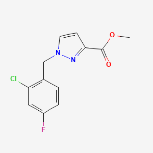 molecular formula C12H10ClFN2O2 B10906724 Methyl 1-(2-chloro-4-fluorobenzyl)-1H-pyrazole-3-carboxylate 