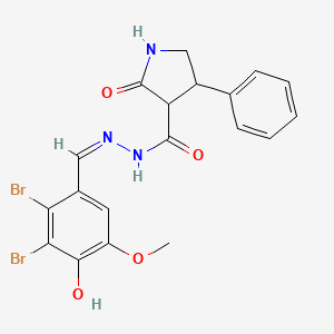 molecular formula C19H17Br2N3O4 B10906738 N'-[(Z)-(2,3-dibromo-4-hydroxy-5-methoxyphenyl)methylidene]-2-oxo-4-phenylpyrrolidine-3-carbohydrazide 