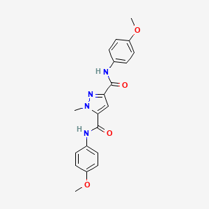 molecular formula C20H20N4O4 B10906765 N,N'-bis(4-methoxyphenyl)-1-methyl-1H-pyrazole-3,5-dicarboxamide 
