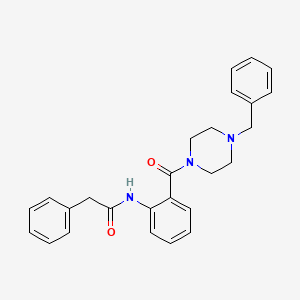 molecular formula C26H27N3O2 B10906771 N-{2-[(4-benzylpiperazin-1-yl)carbonyl]phenyl}-2-phenylacetamide 