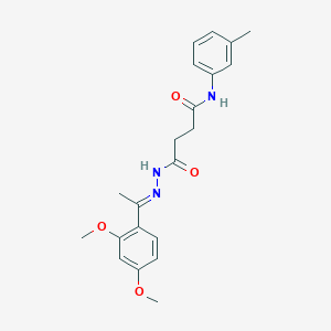 molecular formula C21H25N3O4 B10906817 4-{(2E)-2-[1-(2,4-dimethoxyphenyl)ethylidene]hydrazinyl}-N-(3-methylphenyl)-4-oxobutanamide 