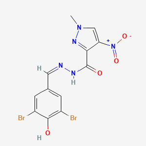 molecular formula C12H9Br2N5O4 B10906838 N'-[(Z)-(3,5-dibromo-4-hydroxyphenyl)methylidene]-1-methyl-4-nitro-1H-pyrazole-3-carbohydrazide 