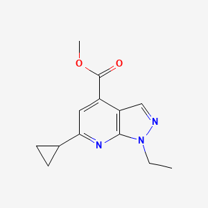 molecular formula C13H15N3O2 B10906918 methyl 6-cyclopropyl-1-ethyl-1H-pyrazolo[3,4-b]pyridine-4-carboxylate 