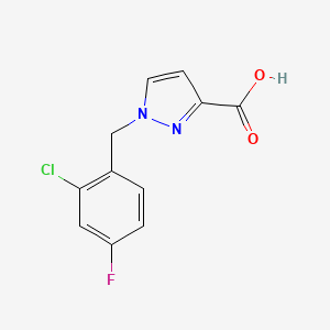 molecular formula C11H8ClFN2O2 B10906922 1-(2-Chloro-4-fluorobenzyl)-1H-pyrazole-3-carboxylic acid 