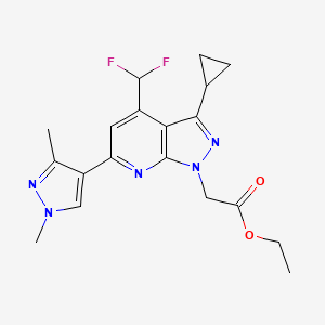 molecular formula C19H21F2N5O2 B10906946 ethyl [3-cyclopropyl-4-(difluoromethyl)-6-(1,3-dimethyl-1H-pyrazol-4-yl)-1H-pyrazolo[3,4-b]pyridin-1-yl]acetate 