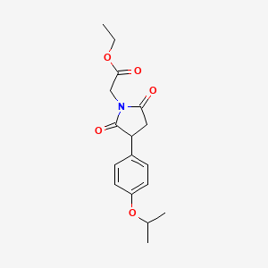 molecular formula C17H21NO5 B10906970 Ethyl {2,5-dioxo-3-[4-(propan-2-yloxy)phenyl]pyrrolidin-1-yl}acetate CAS No. 64505-34-6