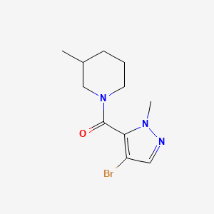 molecular formula C11H16BrN3O B10906979 (4-Bromo-1-methyl-1H-pyrazol-5-YL)(3-methylpiperidino)methanone 