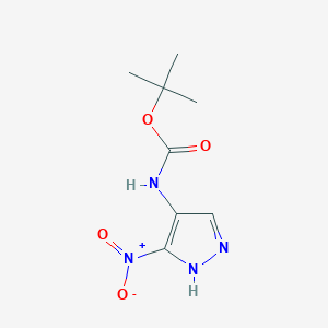 molecular formula C8H12N4O4 B10906987 tert-butyl (3-nitro-1H-pyrazol-4-yl)carbamate 