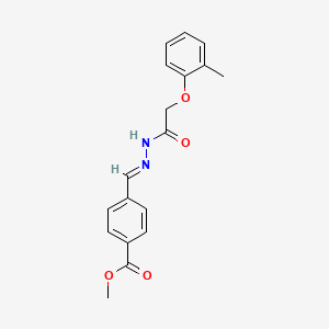 molecular formula C18H18N2O4 B10907010 methyl 4-[(E)-{2-[(2-methylphenoxy)acetyl]hydrazinylidene}methyl]benzoate 