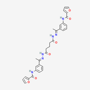 molecular formula C31H30N6O6 B10907013 N~2~-{3-[1-((E)-2-{5-[2-((E)-1-{3-[(2-Furylcarbonyl)amino]phenyl}ethylidene)hydrazino]-5-oxopentanoyl}hydrazono)ethyl]phenyl}-2-furamide 
