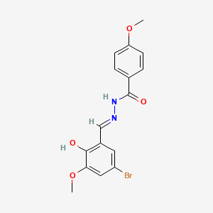 molecular formula C16H15BrN2O4 B10907021 N'-[(E)-(5-bromo-2-hydroxy-3-methoxyphenyl)methylidene]-4-methoxybenzohydrazide 