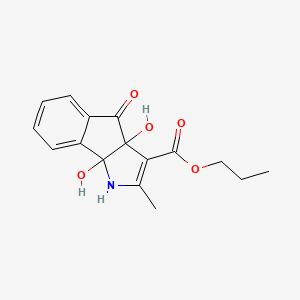 molecular formula C16H17NO5 B10907041 Propyl 3a,8b-dihydroxy-2-methyl-4-oxo-1,3a,4,8b-tetrahydroindeno[1,2-b]pyrrole-3-carboxylate 
