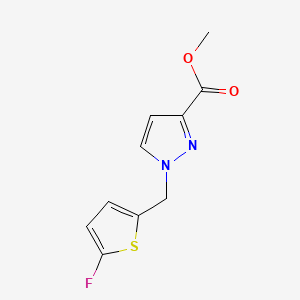 molecular formula C10H9FN2O2S B10907077 methyl 1-[(5-fluorothiophen-2-yl)methyl]-1H-pyrazole-3-carboxylate 