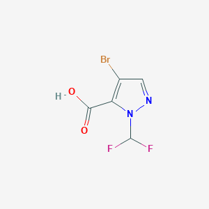 molecular formula C5H3BrF2N2O2 B10907103 4-bromo-1-(difluoromethyl)-1H-pyrazole-5-carboxylic acid 