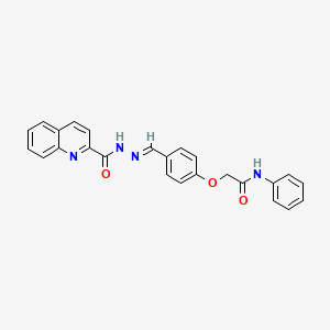 molecular formula C25H20N4O3 B10907152 N-phenyl-2-(4-{(E)-[2-(quinolin-2-ylcarbonyl)hydrazinylidene]methyl}phenoxy)acetamide 