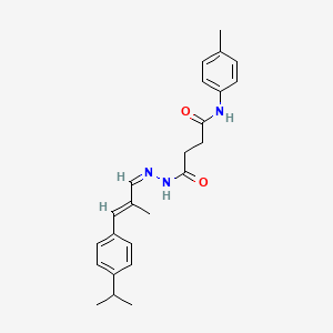 molecular formula C24H29N3O2 B10907167 N-(4-methylphenyl)-4-[(2Z)-2-{(2E)-2-methyl-3-[4-(propan-2-yl)phenyl]prop-2-en-1-ylidene}hydrazinyl]-4-oxobutanamide 
