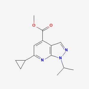 molecular formula C14H17N3O2 B10907244 Methyl 6-cyclopropyl-1-isopropyl-1H-pyrazolo[3,4-b]pyridine-4-carboxylate 