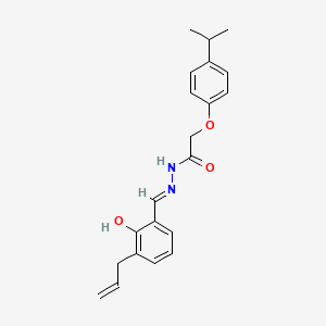molecular formula C21H24N2O3 B10907267 N'-{(E)-[2-hydroxy-3-(prop-2-en-1-yl)phenyl]methylidene}-2-[4-(propan-2-yl)phenoxy]acetohydrazide 