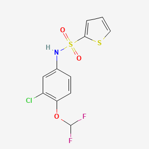 molecular formula C11H8ClF2NO3S2 B10907309 N-[3-chloro-4-(difluoromethoxy)phenyl]thiophene-2-sulfonamide 