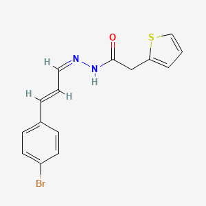 molecular formula C15H13BrN2OS B10907314 N'-[(1Z,2E)-3-(4-bromophenyl)prop-2-en-1-ylidene]-2-(thiophen-2-yl)acetohydrazide 
