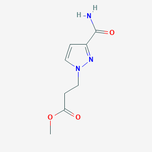 molecular formula C8H11N3O3 B10907326 methyl 3-(3-carbamoyl-1H-pyrazol-1-yl)propanoate 