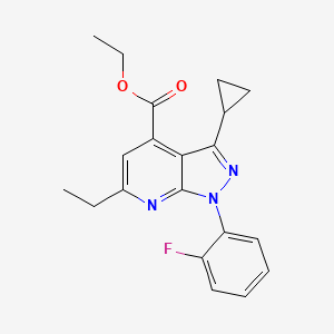 molecular formula C20H20FN3O2 B10907339 ethyl 3-cyclopropyl-6-ethyl-1-(2-fluorophenyl)-1H-pyrazolo[3,4-b]pyridine-4-carboxylate 