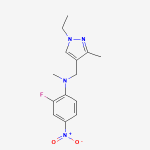 molecular formula C14H17FN4O2 B10907353 N-[(1-ethyl-3-methyl-1H-pyrazol-4-yl)methyl]-2-fluoro-N-methyl-4-nitroaniline 