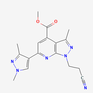molecular formula C17H18N6O2 B10907389 methyl 1-(2-cyanoethyl)-6-(1,3-dimethyl-1H-pyrazol-4-yl)-3-methyl-1H-pyrazolo[3,4-b]pyridine-4-carboxylate 