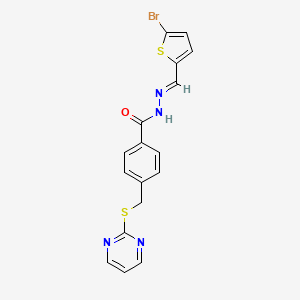molecular formula C17H13BrN4OS2 B10907397 N'-[(E)-(5-bromothiophen-2-yl)methylidene]-4-[(pyrimidin-2-ylsulfanyl)methyl]benzohydrazide 