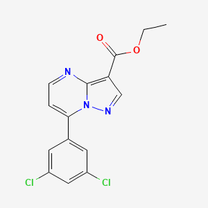 molecular formula C15H11Cl2N3O2 B10907419 Ethyl 7-(3,5-dichlorophenyl)pyrazolo[1,5-a]pyrimidine-3-carboxylate 