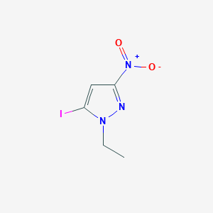 molecular formula C5H6IN3O2 B10907456 1-Ethyl-5-iodo-3-nitro-1H-pyrazole 