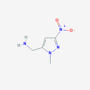 molecular formula C5H8N4O2 B10907463 (1-Methyl-3-nitro-1H-pyrazol-5-yl)methanamine 
