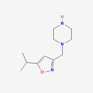 molecular formula C11H19N3O B10907518 1-{[5-(Propan-2-yl)-1,2-oxazol-3-yl]methyl}piperazine 