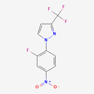 molecular formula C10H5F4N3O2 B10907529 1-(2-Fluoro-4-nitrophenyl)-3-(trifluoromethyl)pyrazole 