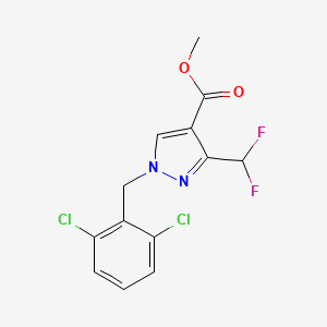 molecular formula C13H10Cl2F2N2O2 B10907530 Methyl 1-(2,6-dichlorobenzyl)-3-(difluoromethyl)-1H-pyrazole-4-carboxylate 
