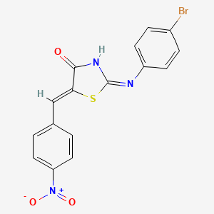 molecular formula C16H10BrN3O3S B10907540 (2Z,5Z)-2-[(4-bromophenyl)imino]-5-(4-nitrobenzylidene)-1,3-thiazolidin-4-one CAS No. 6116-19-4