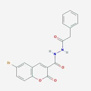 molecular formula C18H13BrN2O4 B10907546 6-bromo-2-oxo-N'-(phenylacetyl)-2H-chromene-3-carbohydrazide 